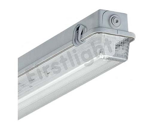 Zalux PEP-118 E 1x18W IP65 HF slagvaste polycarbonaat kap EVSA
stof- en spuitwaterdicht TL opbouw armatuur met RVS dekselklemmen en elektronisch voorschakelapparaat (EVSA)